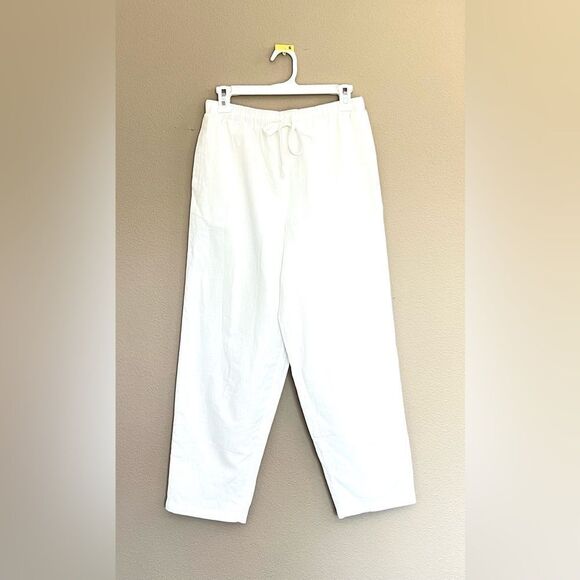 L’Academie Cropped White 100% Linen Pants - Picture 1 of 6